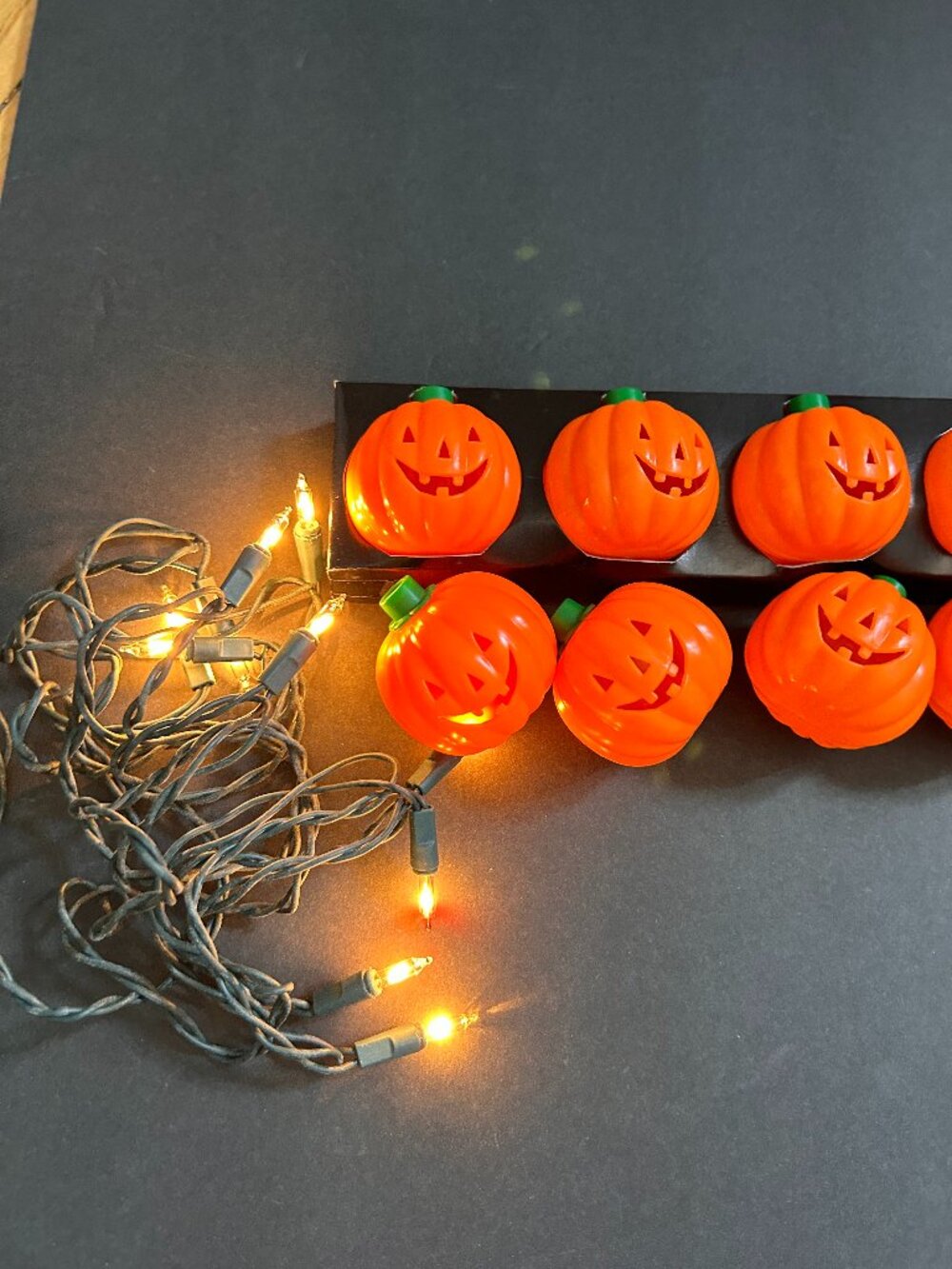 Vintage Pumpkin Blow Mold Stringed Lights, 10p